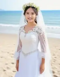 Beach Wedding Attire For Female Guests face swap