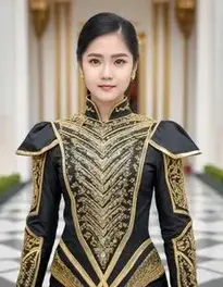Black And Gold Outfit face swap