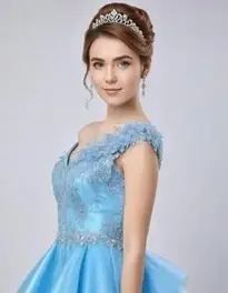 Blue Cocktail Dress face swap