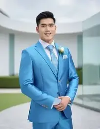 Blue Wedding Suit face swap