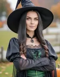 Witch Halloween Costume Woman face swap