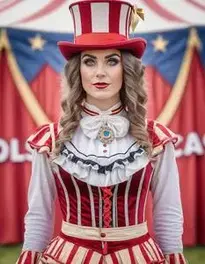 Woman Circus Ringleader face swap