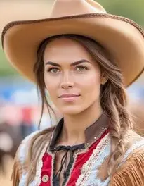 Woman Cowwoman face swap