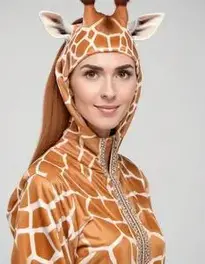 Woman Giraffe face swap