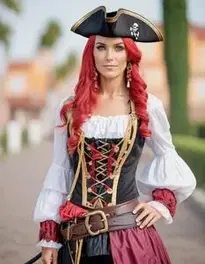 Woman Halloween Costume Pirate face swap