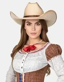 Woman Halloween Cowwoman face swap