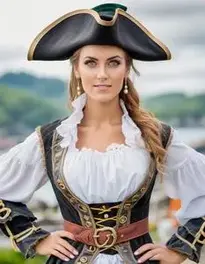 Woman Halloween Pirate face swap
