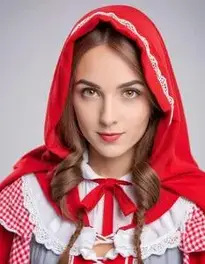 Woman Little Red Riding Hood face swap