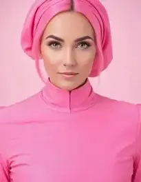 Woman Pink Fancy Dress face swap