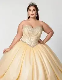 Woman Plus Size Ball Gowns face swap