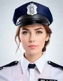 Woman Police Hat Fancy Dress face swap