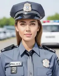 Woman Police Uniform Fancy Dress face swap