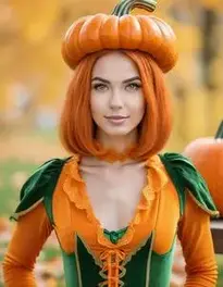 Woman Pumpkin face swap