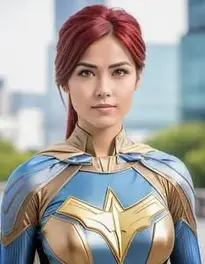Woman Superhero Cosplay face swap