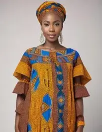 African Print Dress face swap