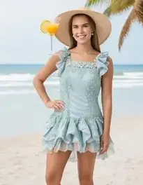 Beach Cocktail Dress face swap