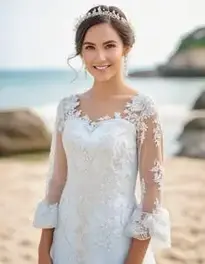Beach Wedding Guest Dress face swap
