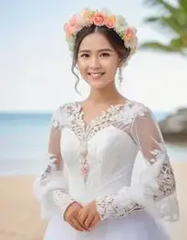Beach Wedding Outfit face swap