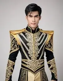 Black And Gold Fancy Dress face swap