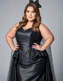 Black Party Dress Plus Size face swap