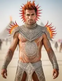 Burning Man Outfit face swap