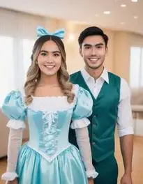 Cute Couple Halloween face swap