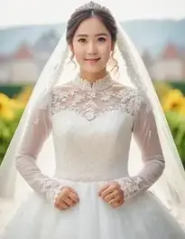 Cute Dress Wear Wedding face swap