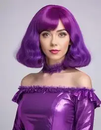 Dark Purple Wig face swap