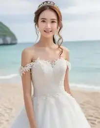 Formal Beach Wedding Guest Dress face swap