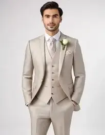 Linen Wedding Suit face swap