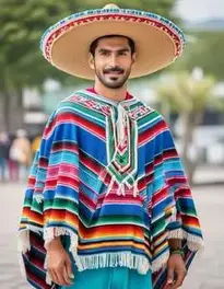 Mexican Poncho Fancy Dress face swap