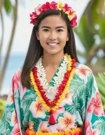 Modern Hawaiian Outfit For Female face swap