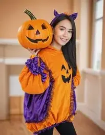 Pumpkin Halloween face swap