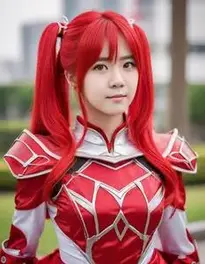 Red Cosplay face swap