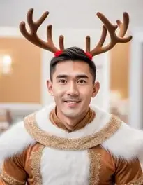 Reindeer Fancy Dress face swap