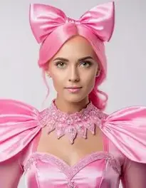 Pink Fancy Dress Woman face swap