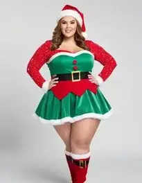 Plus Size Christmas Outfit face swap