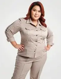 Plus Size Work Clothes face swap