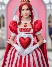Queen Hearts Costume Woman face swap