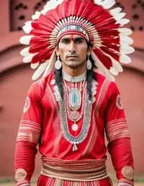 Red Indian Fancy Dress face swap