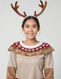 Reindeer Costume Woman face swap