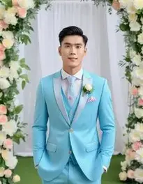 Summer Wedding Suit face swap