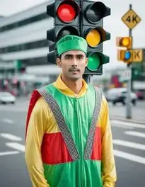 Traffic Light Fancy Dress face swap