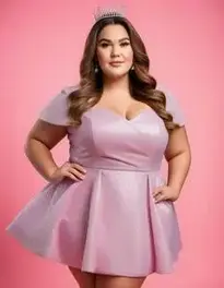 Trendy Plus Size Cocktail Dress face swap