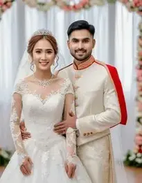 Wedding Dress For Bride And Groom face swap