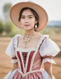 Western Model Dress face swap