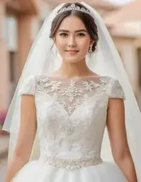 Western Style Wedding Dress face swap