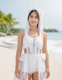 White Beach Outfit face swap