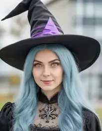 Witch Halloween Costume Woman face swap