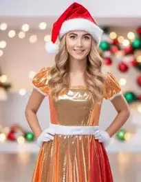 Xmas Fancy Dress For Woman face swap